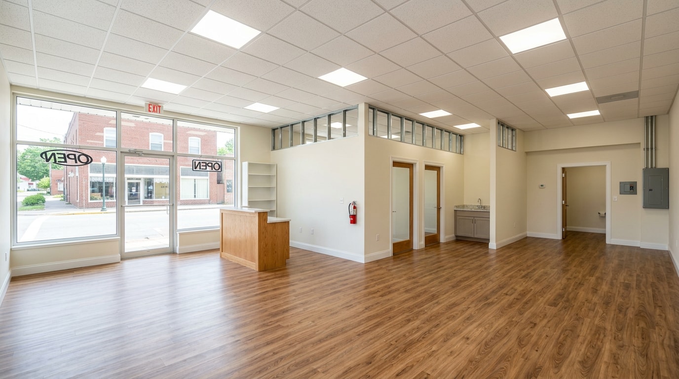 Completed commercial tenant improvement interior in a small Colorado town Completed commercial tenant improvement interior in a small Colorado town